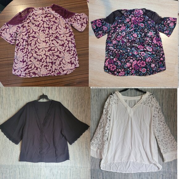 Tops - LOT 4 - NWOT ATTENTION WOMEN’S XXL FLORAL BLOUSE TOP BUSINESS CASUAL LIGHTWEIGHT